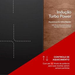 Cooktop de Indução 4 Bocas Eos com Painel Touch Preto 7200w Eci04ep3 220v - 5