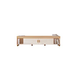 Rack Comodoro - 2 Portas 2.20cm Tvs até 75" Edn Móveis:off White/cedro - 1