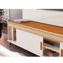 Ver imagem 2 de Rack Comodoro - 2 Portas 2.20cm Tvs até 75" Edn Móveis:off White/cedro