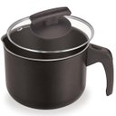 Ver imagem 1 de Leiteira Antiaderente Nr 14 Preta com Tampa Vidro Fortaleza