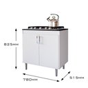 Ver imagem 3 de Balcão para Cooktop Turim 80 Cm - 5 Bocas 2 Portas em Mdf-mdp Branco - Movelove