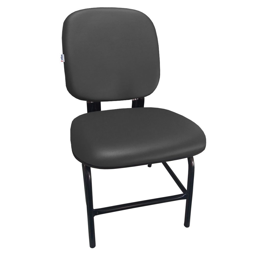 Cadeira Cadeirão Reforçado Para Obeso Plus Size 170 Kg Anatômica Courvin Preto