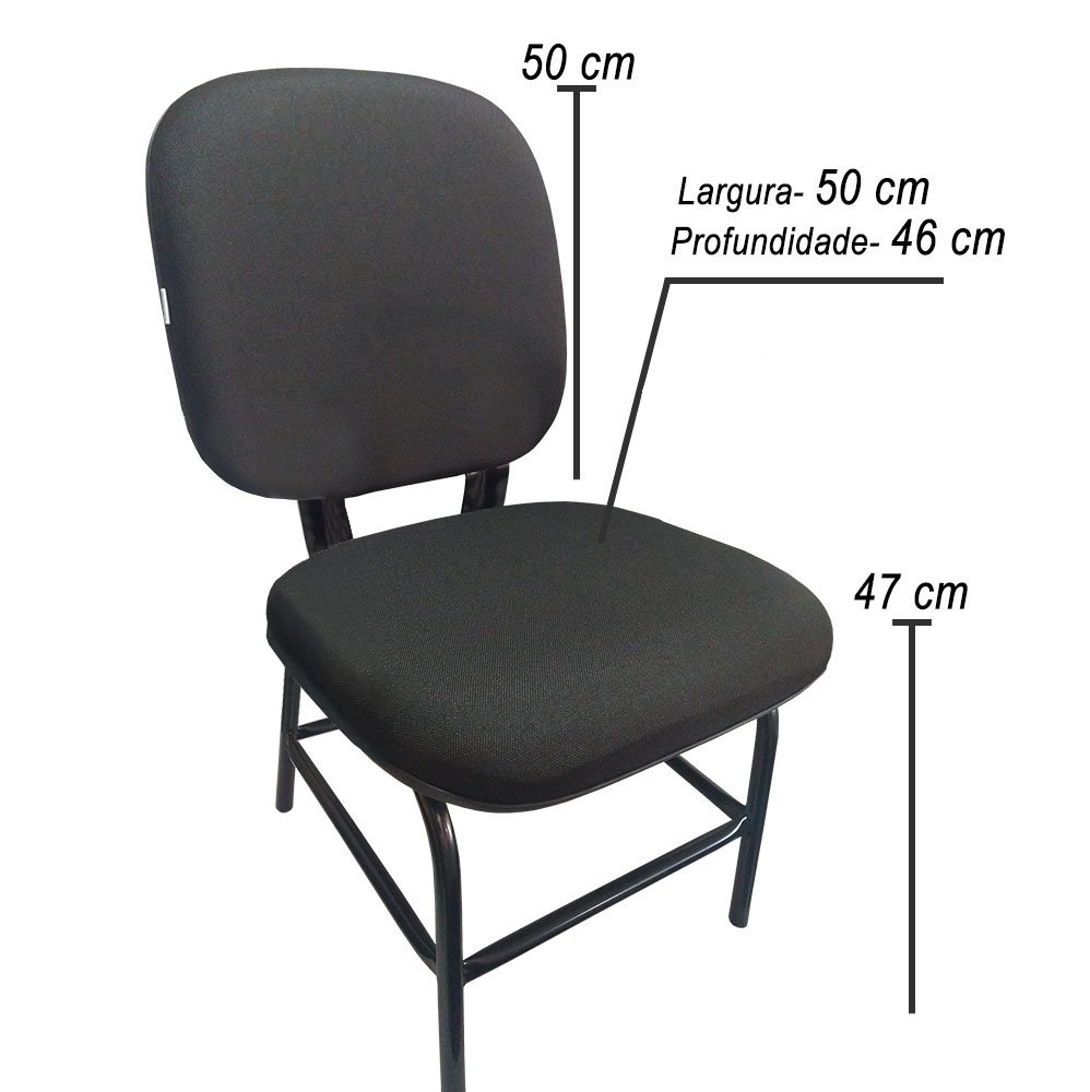 Cadeira Cadeirão Reforçado Para Obeso Plus Size 170 Kg Anatômica Courvin Preto - 2