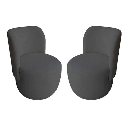 Kit Cadeira Orgânica Bia Bouclê Cinza - Belliv Decor