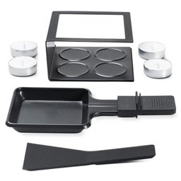 Conjunto Raclette Preto e Fondue Amarelo 16 peças Brinox - 5