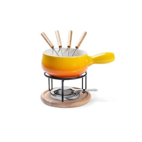 Conjunto para Fondue 9 peças Amarelo Brinox