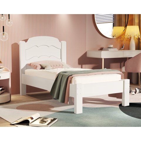 Cama de Solteiro Estrados Reforçados Segurança 100% MDF Lais: Branco