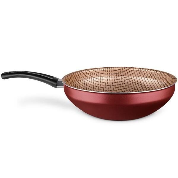 Wok Antiaderente Cereja Flora N 28 MTA cód. 8905