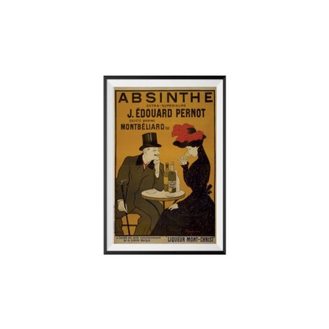 POSTER C/ MOLDURA E PASSEPARTOUT LE JAZZ ABSINTHE 50 X 70 X BTC Decor