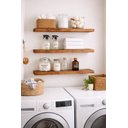 Ver imagem 2 de Kit 3 Prateleira 60x15 Madeira Maciça Suporte Invisivel Amêndoa