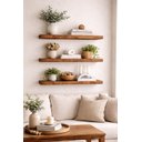 Ver imagem 3 de Kit 3 Prateleira 60x15 Madeira Maciça Suporte Invisivel Amêndoa