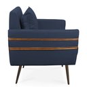 Ver imagem 4 de Poltrona Mari Suede Azul Marinho Pés Palito de Ferro Marrom - D’Rossi