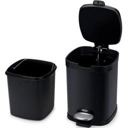 Lixeira Aço Carbono Pedal e Cesto 12 L Frame Preto Brinox - 3