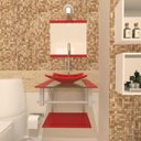 Ver imagem 1 de COMBO 2 EM 1 GABINETE DE VIDRO ARMÊNIA 40CM AC + TORNEIRA ALGARVE VERMELHO FERRARI EK