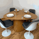 Ver imagem 4 de Mesa de Jantar Cone Orgânica 130x133cm Tampo Freijó Base Freijó Personal Decor Mesa de Jantar Orgâni