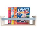 Ver imagem 3 de Kit 3 Prateleira para Livros 45cm Branco Trava Azul Claro