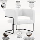 Ver imagem 4 de Poltrona Decorativa Scarlett D02 Base de Aço Preto Corano Branco C-12 - Lyam Decor
