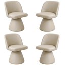 Ver imagem 1 de Kit 04 Cadeiras de Jantar Base Fixa Liz Corano Off White - Nexta Casa