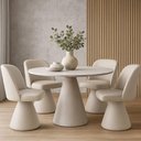 Ver imagem 3 de Kit 04 Cadeiras de Jantar Base Fixa Liz Corano Off White - Nexta Casa