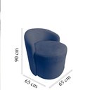 Ver mais imagens de Kit Namoradeira + 2 Poltronas Yara Orgânica Suede Azul Marinho