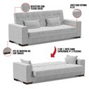 Ver imagem 6 de Sofá Cama 02 lugares Lisboa Suede Pés de Madeira - D’Rossi - Cinza