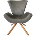 Ver imagem 2 de Kit 2 Poltronas Elegance Base Giratória Ferro e Madeira Suede Cinza