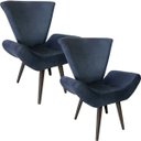 Ver imagem 1 de Kit 2 Poltronas Decorativas Elegance Suede Azul Marinho