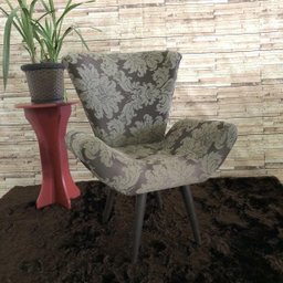 Kit 2 Poltronas Decorativas Elegance 82 Marrom Com Bege - 4