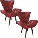 Ver imagem 1 de Kit 2 Poltronas Decorativas Elegance 97 Vermelho Com Preto