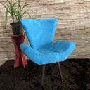 Ver imagem 4 de Kit 2 Poltronas Decorativas Elegance 131 Azul Turquesa