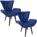 Ver imagem 1 de Kit 2 Poltronas Decorativas Elegance 65 Azul Royal Medalhão