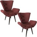 Ver imagem 1 de Kit 2 Poltronas Decorativas Elegance 95 Vinho