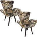 Ver imagem 1 de Kit 2 Poltronas Decorativas Elegance Retrô Cars Bege