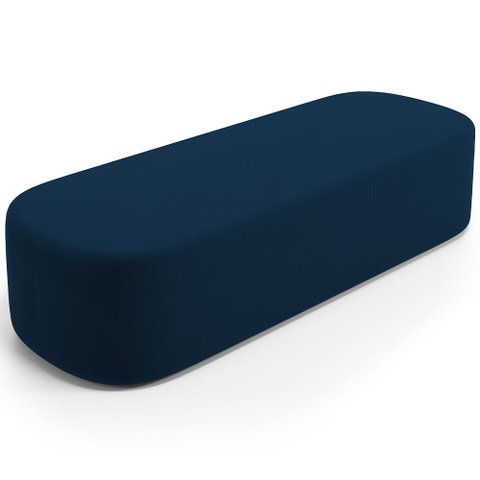 Puff Decorativo Orgânico para Living Quarto 195cm Doha W01 Suede Azul Marinho - Lyam Decor