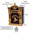 Ver imagem 2 de Caixa Correio para Cartas Diamantina Ouro Detras 15x23x30cm