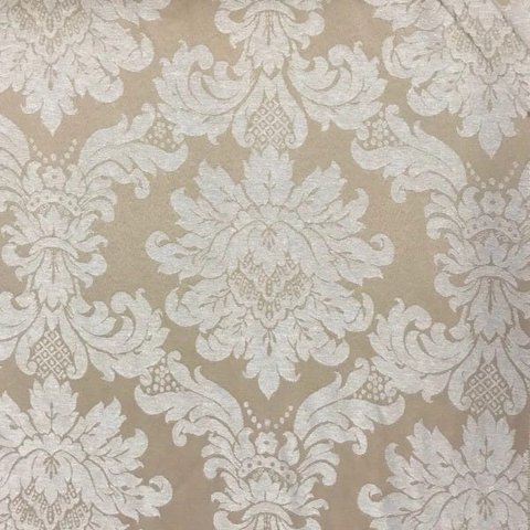 Toalha de Mesa Redonda em Jacquard Medalhão Bege Cobre - 2,80M