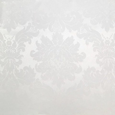 Toalha de Mesa Redonda em Jacquard Medalhão Branco - 2,80M