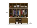 Ver imagem 3 de Roupeiro / Guarda Roupas Pris Triplex 6 Portas e 4 Gavetas com Nichos para Sapatos Cor Nature Pz