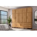 Ver imagem 1 de Roupeiro / Guarda Roupas Pris Triplex 6 Portas e 4 Gavetas com Nichos para Sapatos Cor Nature Pz