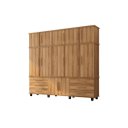 Ver imagem 2 de Roupeiro / Guarda Roupas Pris Triplex 6 Portas e 4 Gavetas com Nichos para Sapatos Cor Nature Pz