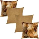 Ver imagem 1 de Kit 4 Capas de Almofadas Composê Marai Marrom e Sapucaia Caramelo 45x45cm