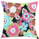 Ver imagem 4 de Kit 4 Capas de Almofadas Composê Floral Rosa e Listrado Cinza 45x45cm