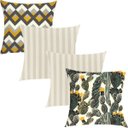 Ver imagem 1 de Kit 4 Capas de Almofadas Composê Cacto, Listrado e Chevron 45x45cm
