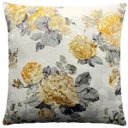 Ver imagem 4 de Kit 4 Capas de Almofadas Composê Floral com Listrado Amarelo 45x45cm