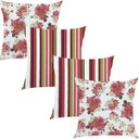 Ver imagem 1 de Kit 4 Capas de Almofadas Composê Imperial Rosa e Listrado 45x45cm