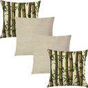Ver imagem 1 de Kit 4 Capas de Almofadas Composê Linho e Bambú 45x45cm