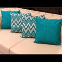Ver imagem 2 de Kit 4 Capas de Almofadas Composê Textura e Chevron Esmeralda 45x45cm