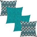 Ver imagem 1 de Kit 4 Capas de Almofadas Composê Textura e Chevron Esmeralda 45x45cm