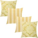 Ver imagem 1 de Kit 4 Capas de Almofadas Composê Medalhão e Listrado Azul Dourado 45cmx45cm