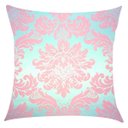 Ver imagem 2 de Kit 4 Capas de Almofadas Composê Medalhão e Listrado Rosa com Tiffany 45cmx45cm